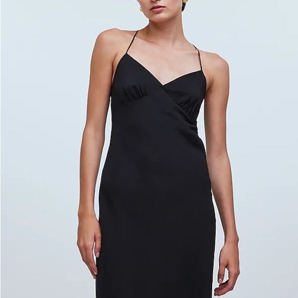 Madewell The Layton Midi Slip Dress in true black Size 0 - Picture 2 of 10